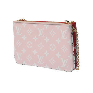 Louis Vuitton Pink Monogram Giant Shoulder Bag Double Zip Pochette Red